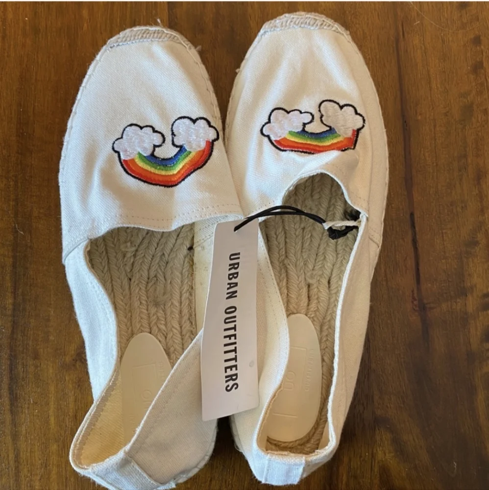 Rainbow Summer Espadrille Flats 10 Loafer Slip On